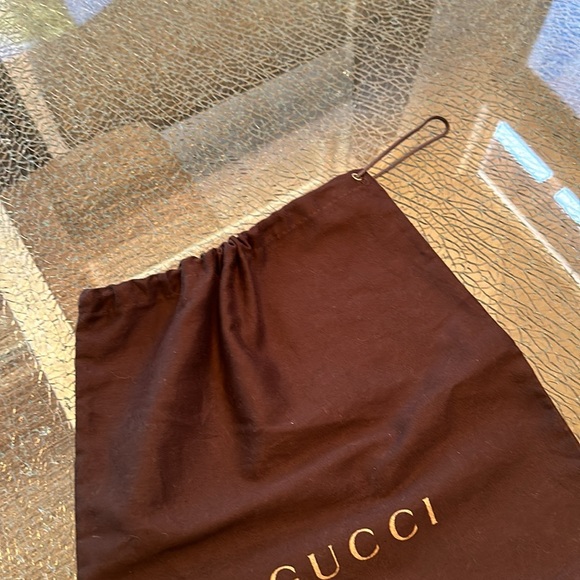 BROWN GUCCI DRAWSTRING DUSTBAG 11.5 X 17 - Picture 4 of 4